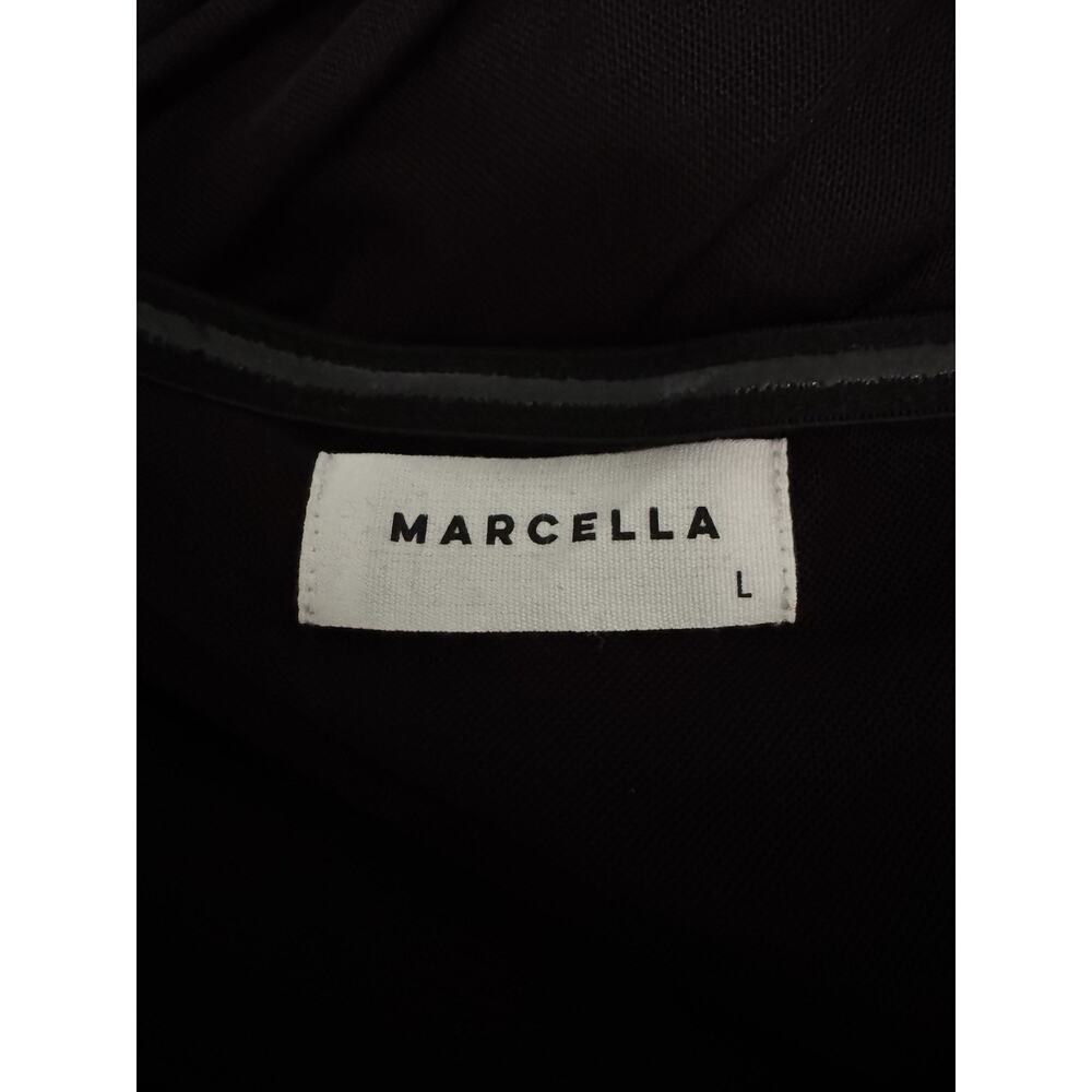 NWOT Marcella Monroe Long Sleeve Mermaid Gown Large Black Sheer Mesh Ponte Knit - Picture 7 of 8